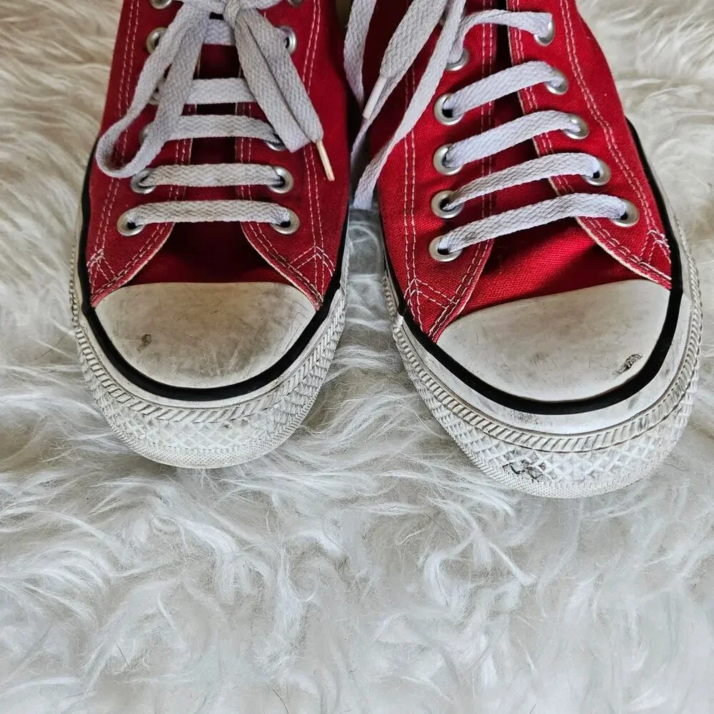 Converse All Star Red Low Top Fashion Sneakers Mens Size 10
